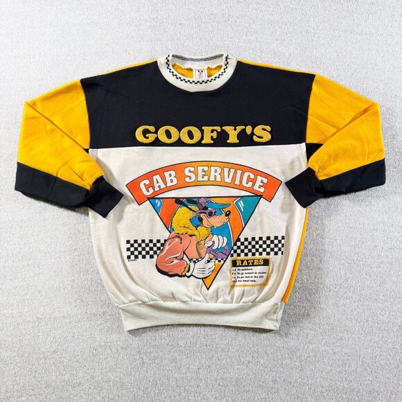 Vintage Disney Goofy Cab Service Sweatshirt Mens Small Taxi Crewneck Made in USA